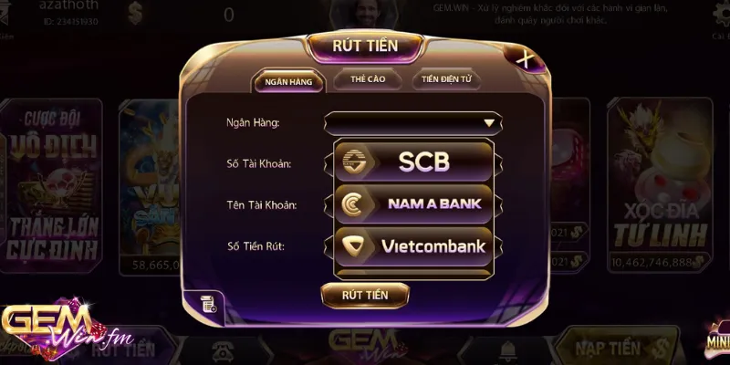 Rút tiền từ cổng game về ngân hàng trong 1 phút