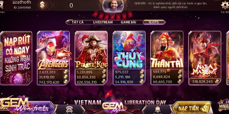 Giới thiệu trò chơi slots game Gemwin