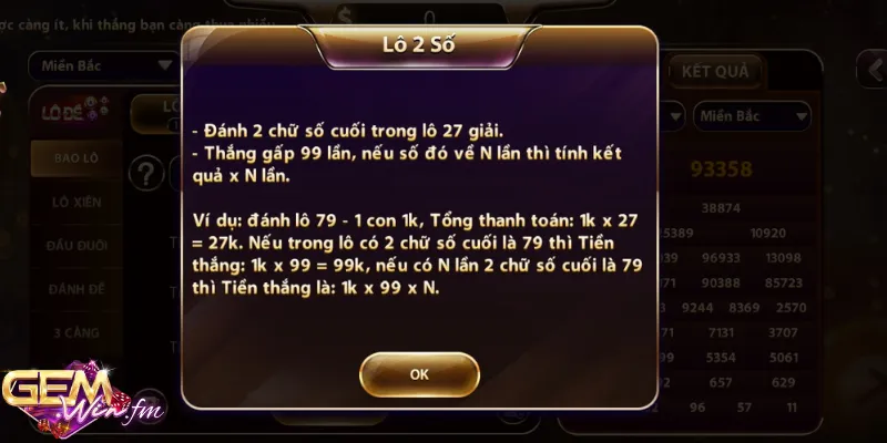 Giao diện game cược lô đề